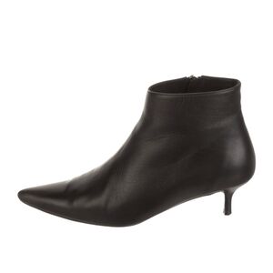 Anine Bing Black Leather Kitten Heel Pointy Toe Booties